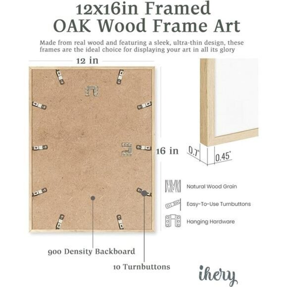 Swan Framed Wall Art 12x16 Oak Wood Print Cottagecore Kids Room Home Decor - Picture 4 of 8